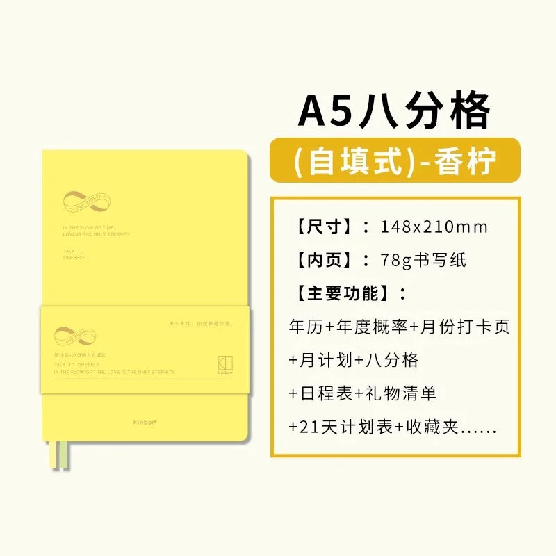 Kinbor Weekly Planner Notebook UnDated Agenda Schedule Daily Monthly Journal Book Portable Record Diary Plan Notepad Stationery