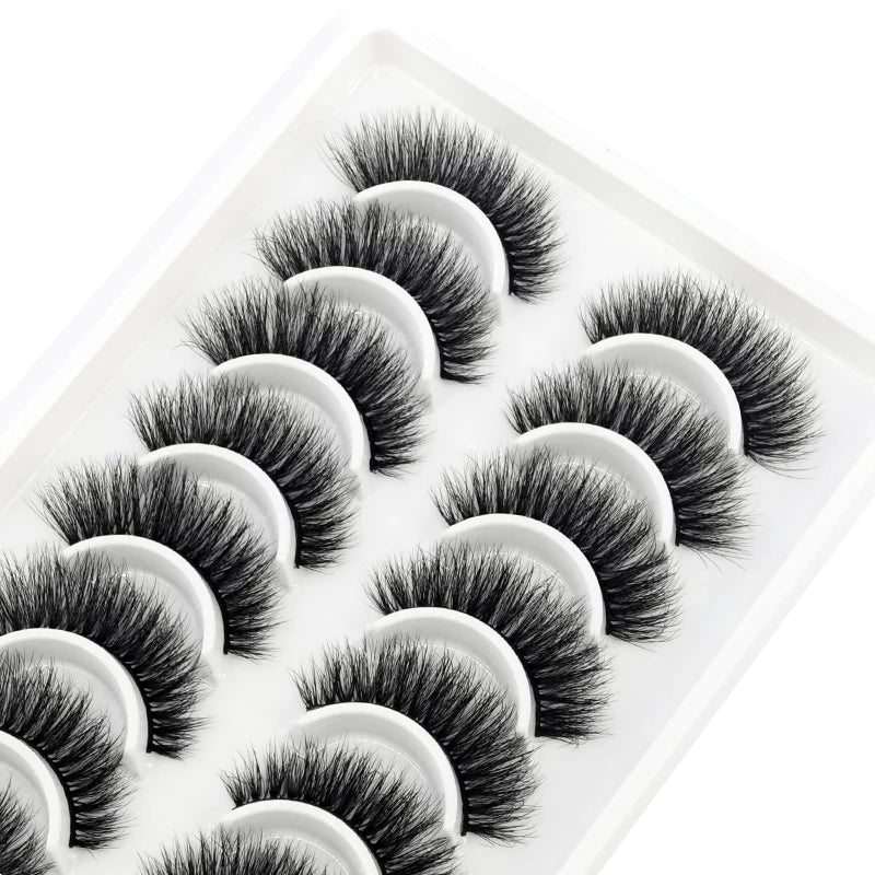 HBZGTLAD 10 Pairs 3D Faux Mink Lashes Fluffy Soft Full Thick Wispy Natural long False Eyelashes Curly lashes wholesale lashes