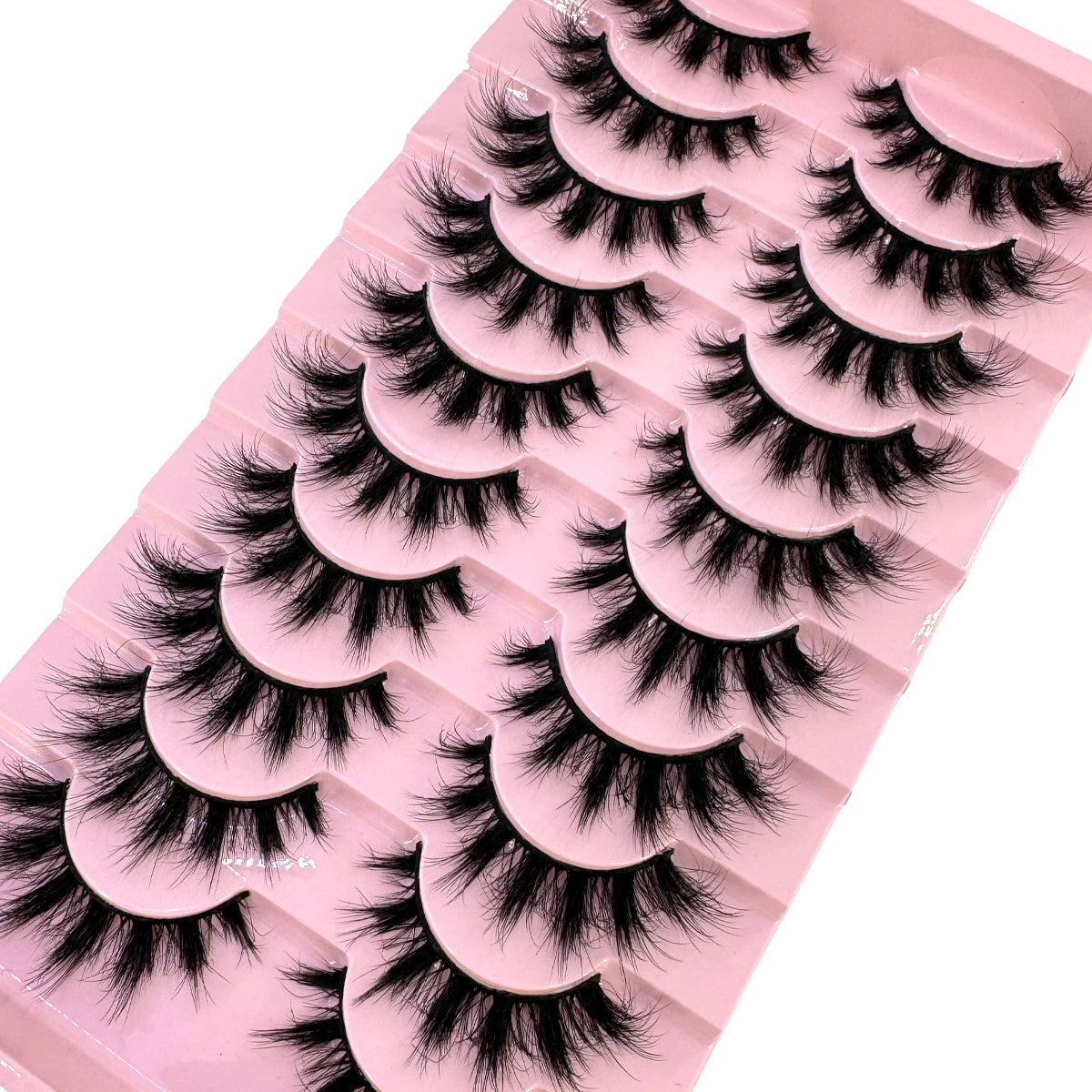 HBZGTLAD 10 Pairs 3D Faux Mink Lashes Fluffy Soft Full Thick Wispy Natural long False Eyelashes Curly lashes wholesale lashes