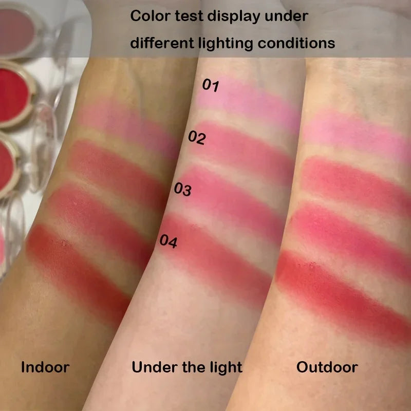 4-Color 3D relief mist Color blush natural tender delicate hold makeup low saturation female blush cream