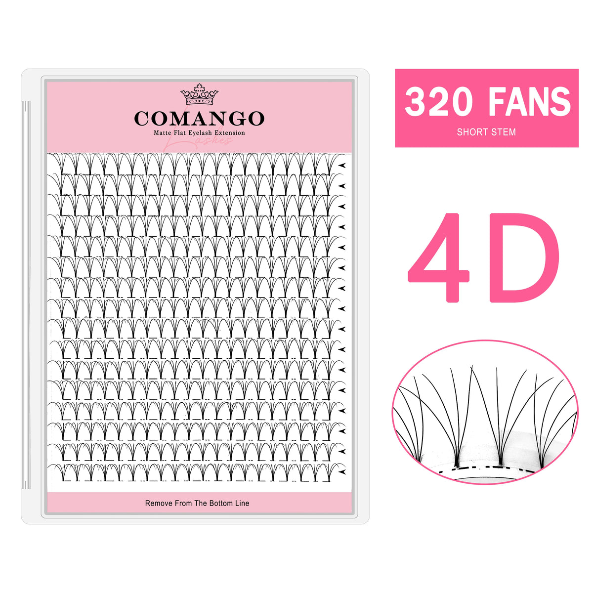 CoMango Wispy Premade Volume Fans 3-10D Individual Lashes Extension Short Stem 320 Fans Faux Mink Pre Made Russian Lashes