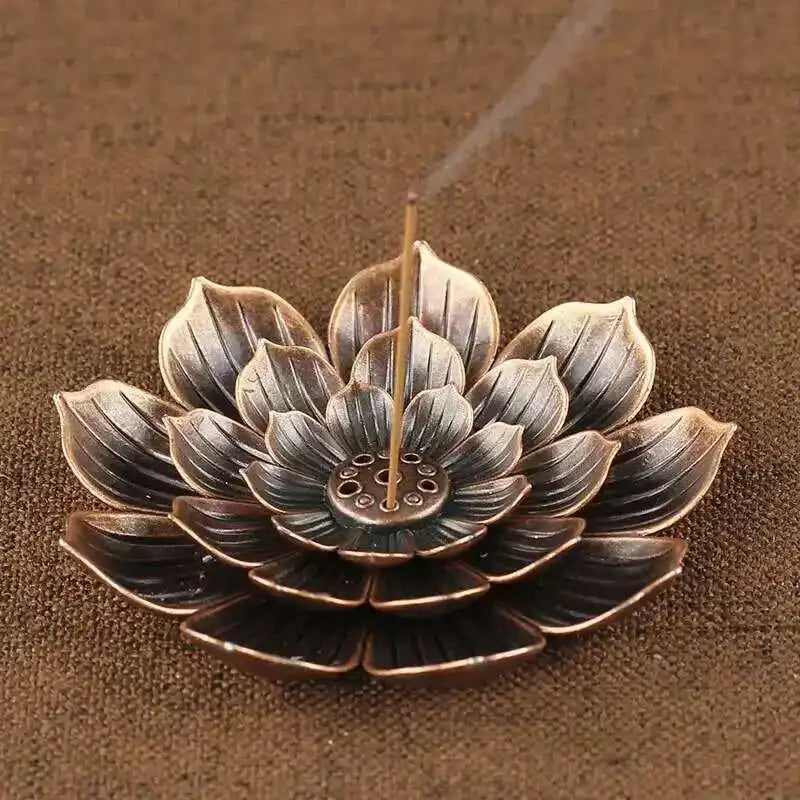 Metal Zen Lotus Buddha Incense Burner Incense Diffuser Incense Stick Holder Censer Buddhist Aromatherapy Use In Office Teahouse