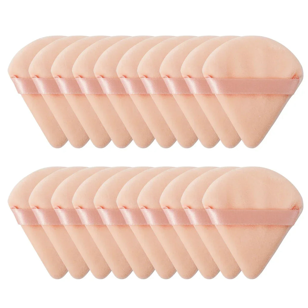 10/20Pcs Triangle Velvet Powder Puff Pizza Flours Mini Face Makeup Sponge Cosmetics Washable Lightweight Makeup Tool