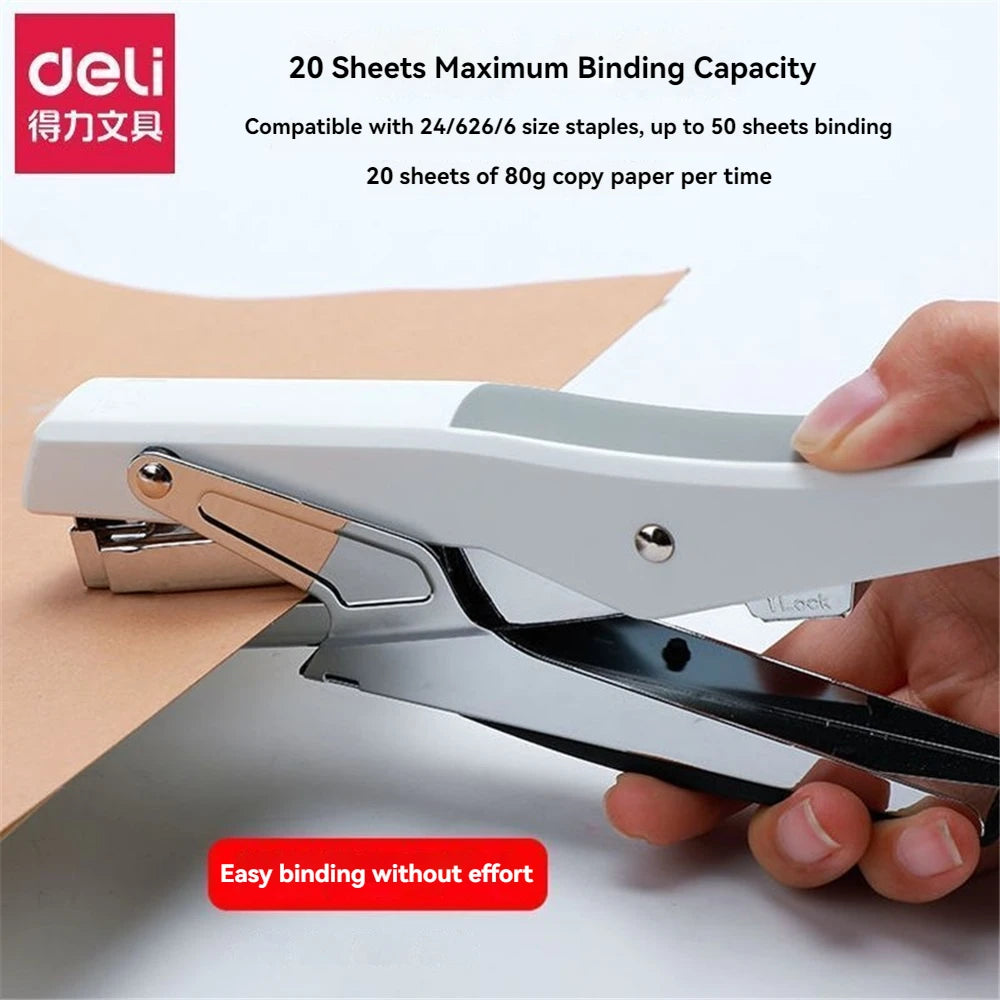 Effortless Plier Stapler with 1000 Staples,20 Sheet Capacity, Office Desk Stapler for Stapling Home School Warehouse Handmade