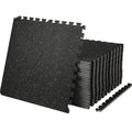 SucceBuy 25/12/6 PCS 1/2 in Thick Gym Floor Mats EVA Foam & Rubber Top Interlocking Workout Floor Mats Waterproof Exercise Mats