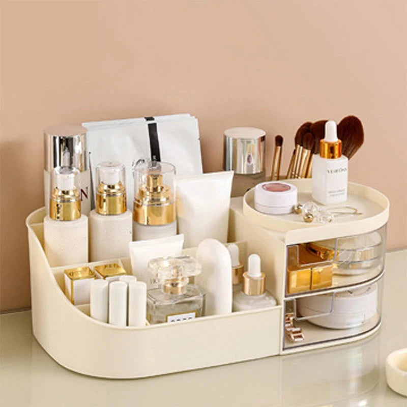 Cosmetic Storage Box With Drawer, Skin Care Product Countertop Storage Box, Lipstick, Brush, Makeup Brush Desktop Organizer