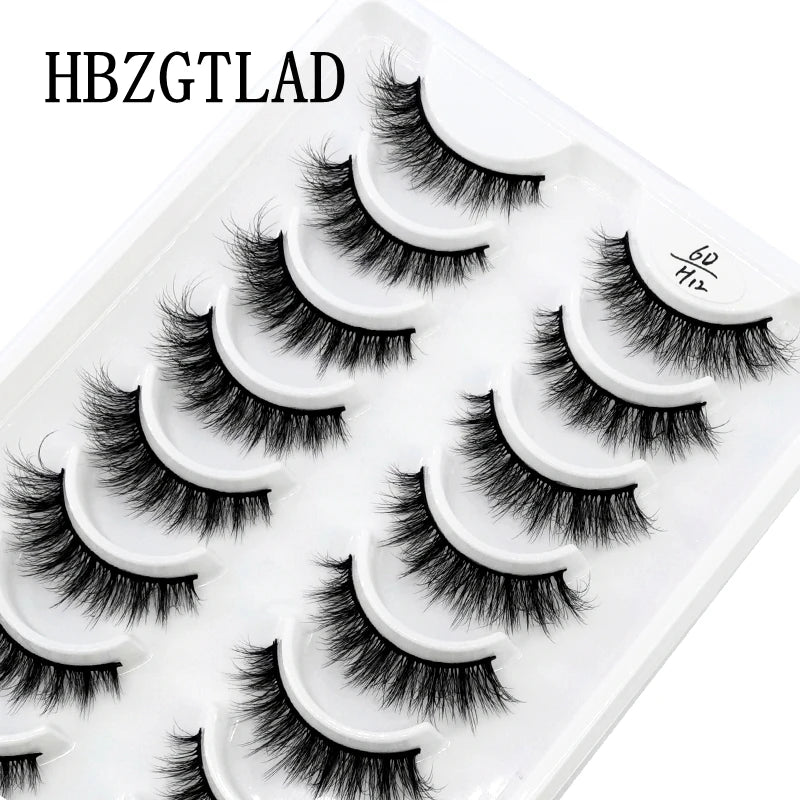 HBZGTLAD 10 Pairs 3D Faux Mink Lashes Fluffy Soft Full Thick Wispy Natural long False Eyelashes Curly lashes wholesale lashes