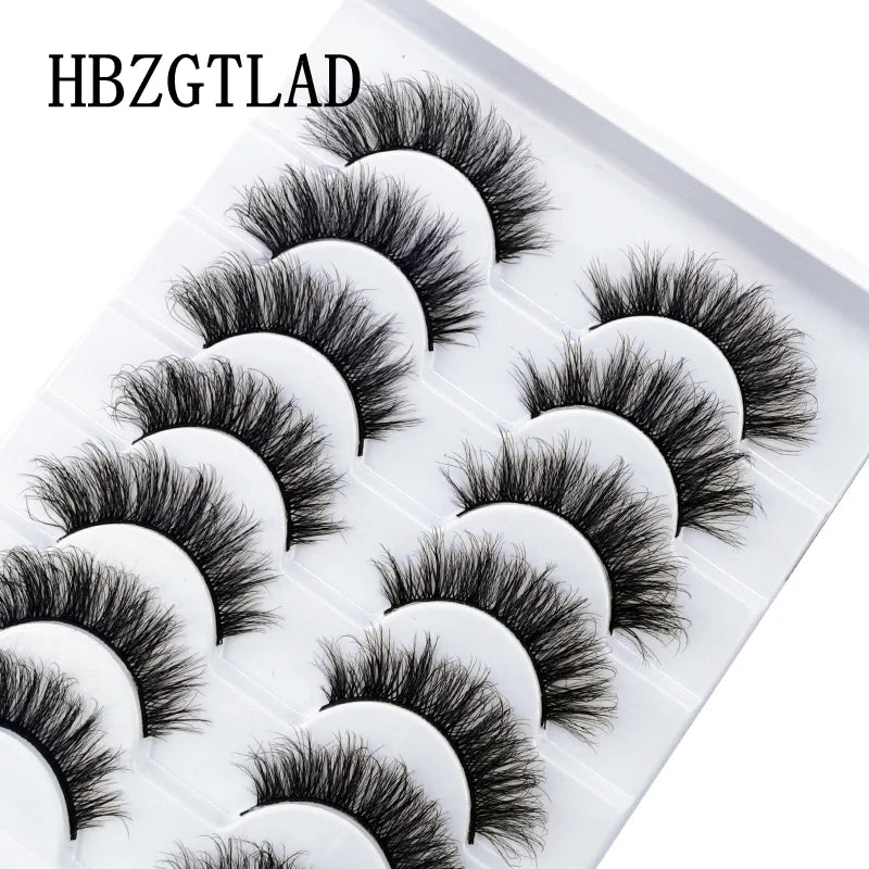 HBZGTLAD 10 Pairs 3D Faux Mink Lashes Fluffy Soft Full Thick Wispy Natural long False Eyelashes Curly lashes wholesale lashes