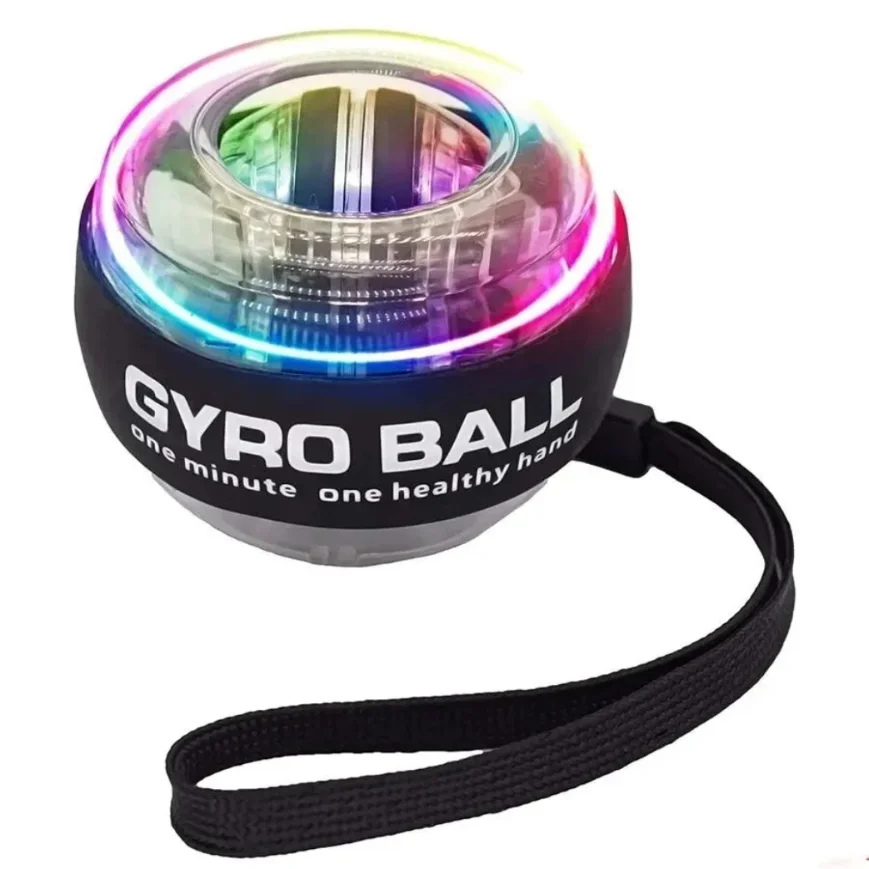 Portable LED Wrist Power Trainer Ball for Muscle Strength and Fitness Exercise with Self Starting Gyro Technology