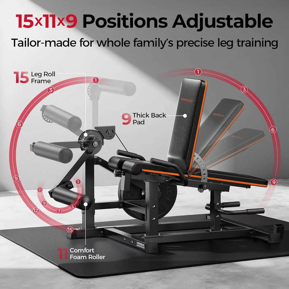 FEIERDUN Leg Extension and Curl Machine, Adjustable Leg Curl Machine, Seated Leg Extension Machine,Home Gym Leg Machine