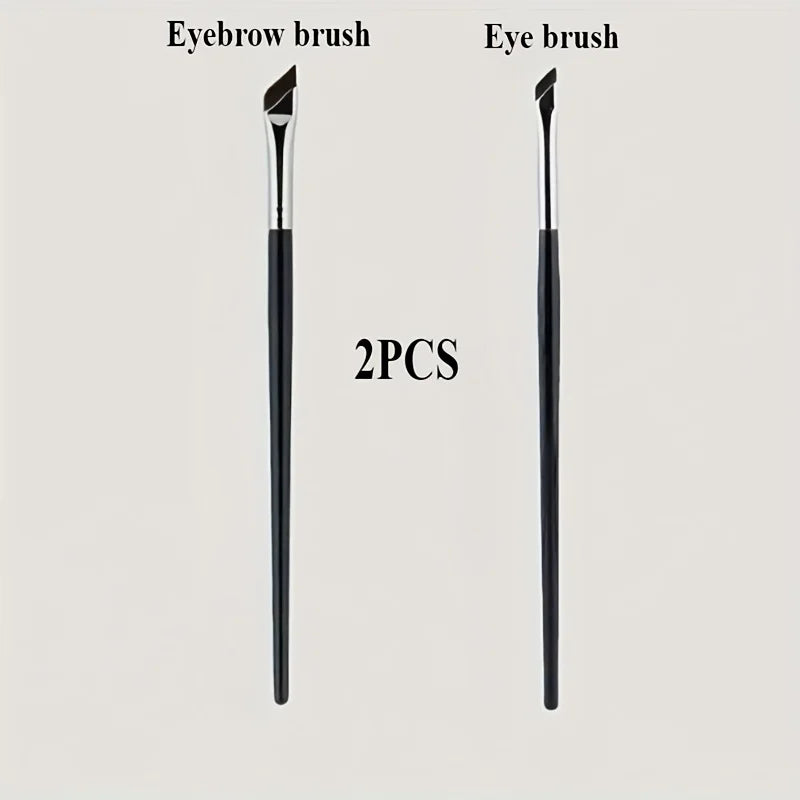 2pcs ultra-thin diagonal eyeliner brush set - fine diagonal eyeliner eyebrow brush, sickle ultra-thin diagonal flat angle,