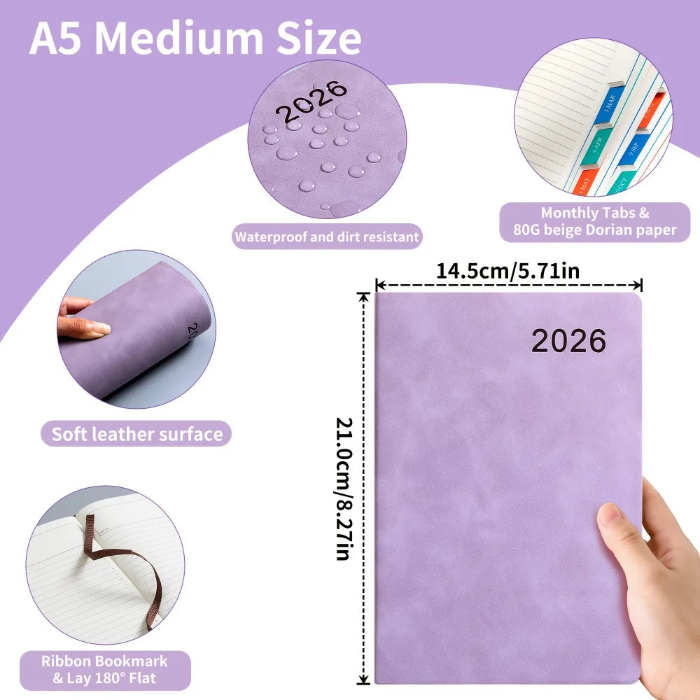 2026 Planner Book, Self-Discipline Calendar Planner, Weekly&Monthly Planner Layouts, 360-Page Daily Organizer, Portable Notebook