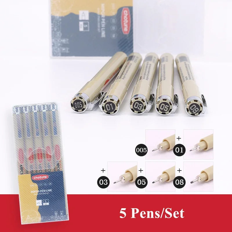 Manga Black Fineliner Marker Pens Art Supplies Waterproof Sketching Sakura Pigma Micron Pens Pigment Liner Japanese Stationery