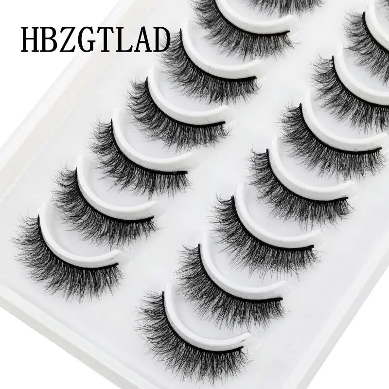 HBZGTLAD 10 Pairs 3D Faux Mink Lashes Fluffy Soft Full Thick Wispy Natural long False Eyelashes Curly lashes wholesale lashes