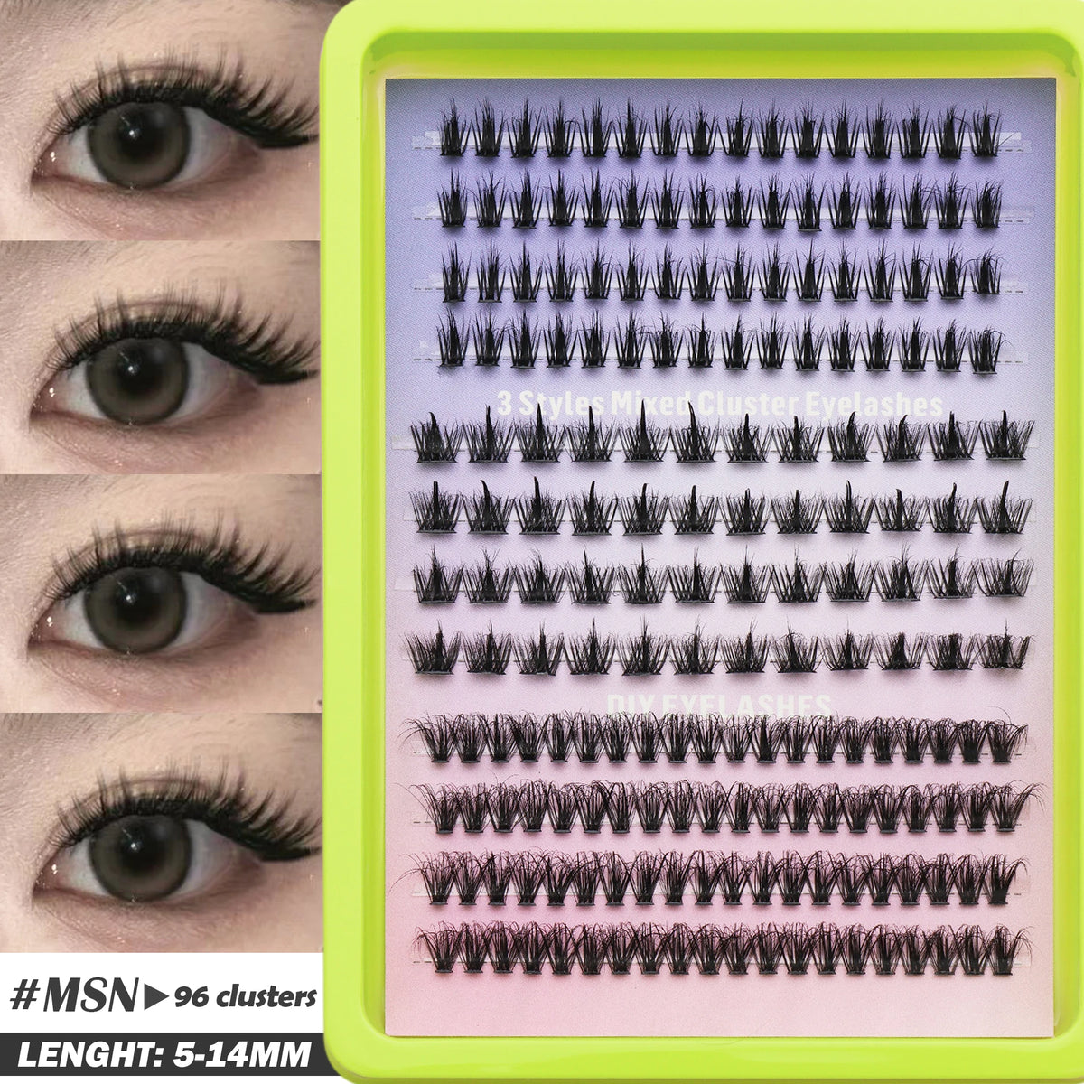 80 cluster Brown Fox Eye Tail False Eyelash wedding party and dates eyelashes  for daily makeup