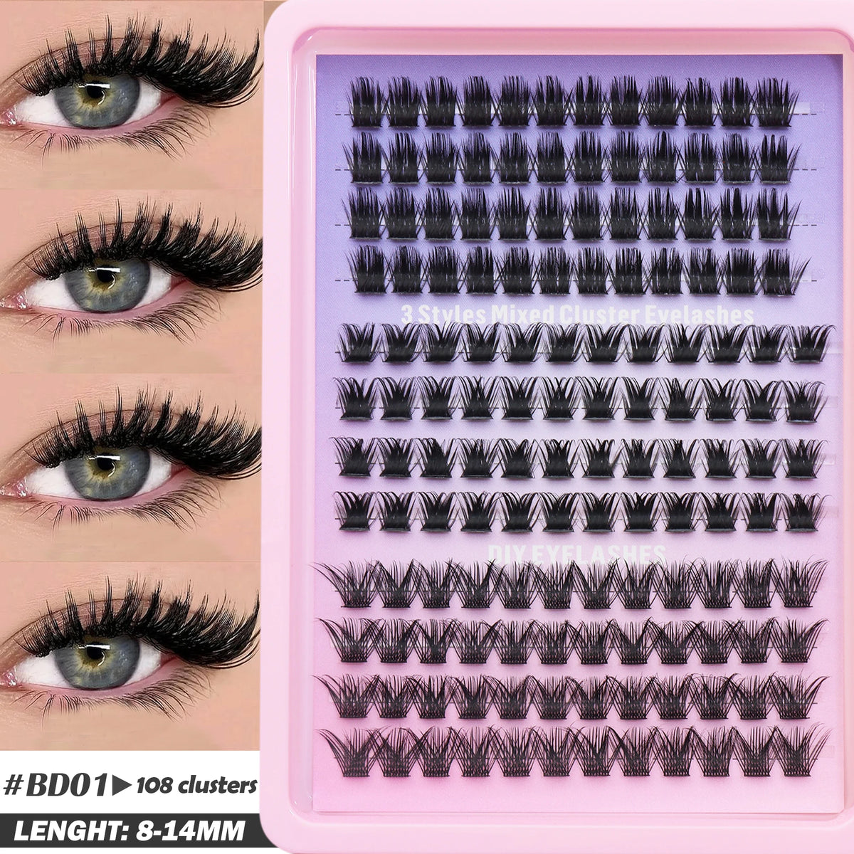 80 cluster Brown Fox Eye Tail False Eyelash wedding party and dates eyelashes  for daily makeup