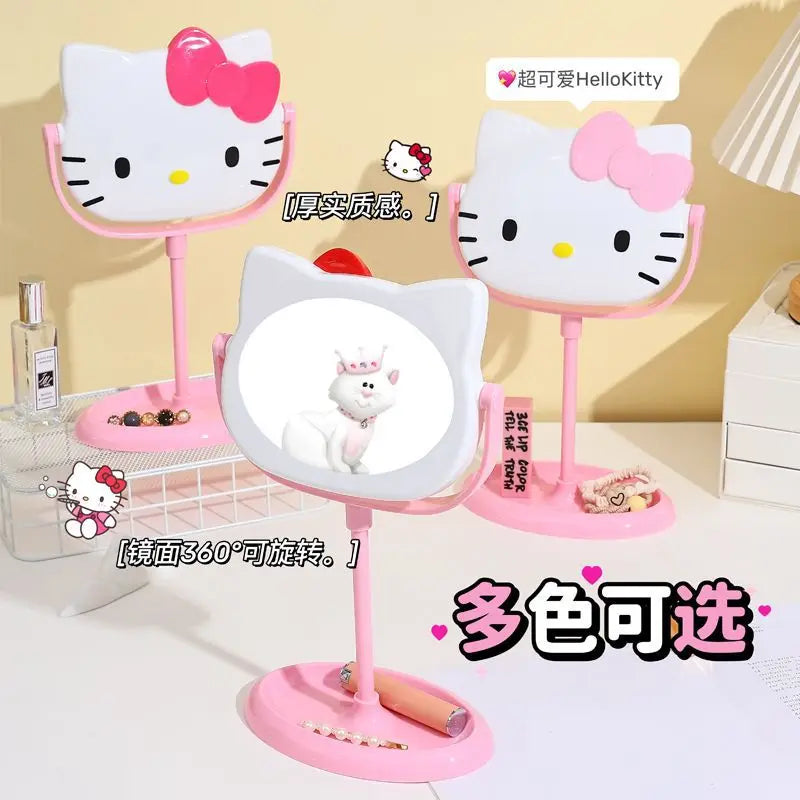helloKitty Creative makeup mirror dressing mirror princess style, cute for children tabletop cartoon mirror for dressing table